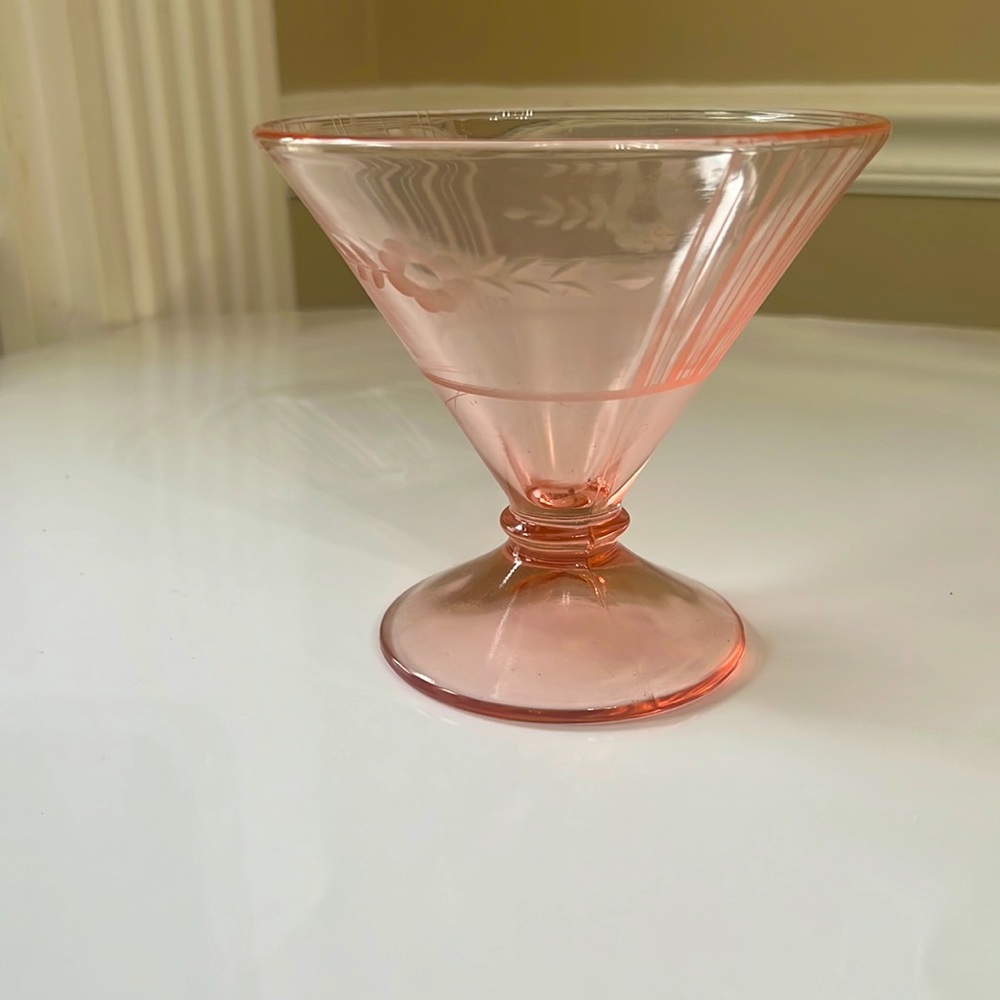 Pink Depression Glass Compote